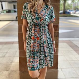 Floral Green Dress